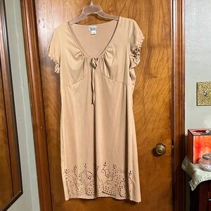 Chesley Tan Dress with Cutout Details